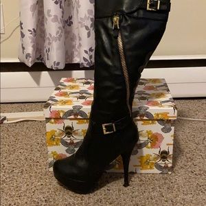 Knee High Buckle accent Boots